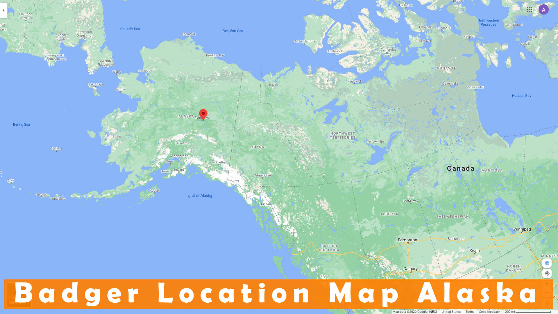 Badger Emplacement Carte Alaska